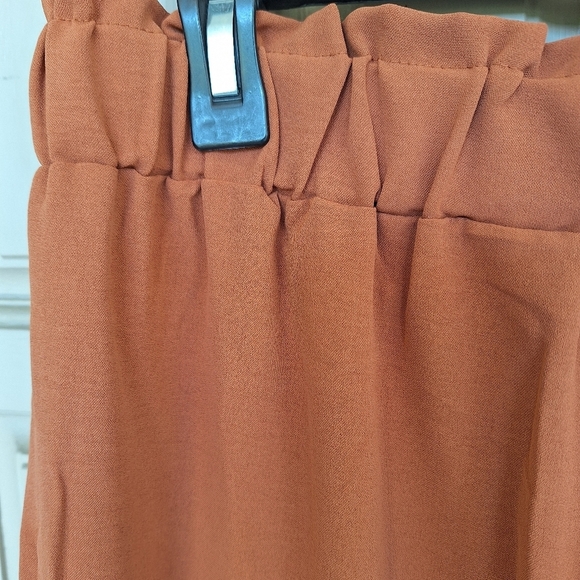 Wide Leg Palazzo Pants Elastic Waist SzXL Lite Weight Fall Color Never Worn - Picture 8 of 10